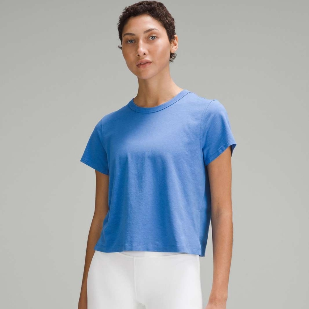 Lululemon Classic-Fit Cotton-Blend T-Shirt, blue, size 8